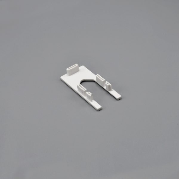White Fabtex top end pass cap cover for side channels for roller shades