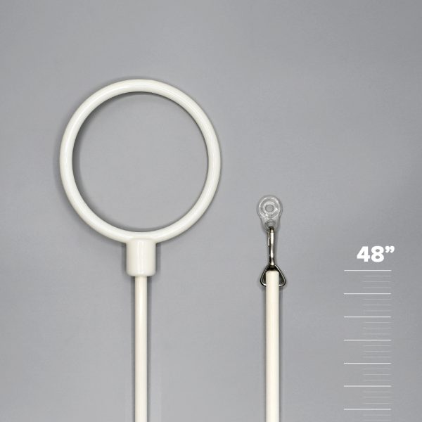 White Fabtex 48" ADA baton wand with loop for drapery curtain