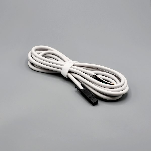 White Fabtex quick disconnect cord 4 meters 13 feet for plug-in roller shade motor or hardwire