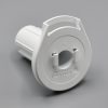 White, Fabtex roller shade clutch for 1.5" tube. Shows the side with the hooks that attach to the brackets.