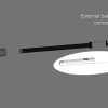 Exploded view of the Fabtex ML-280SC highlighting its external battery connector and external battery tube.