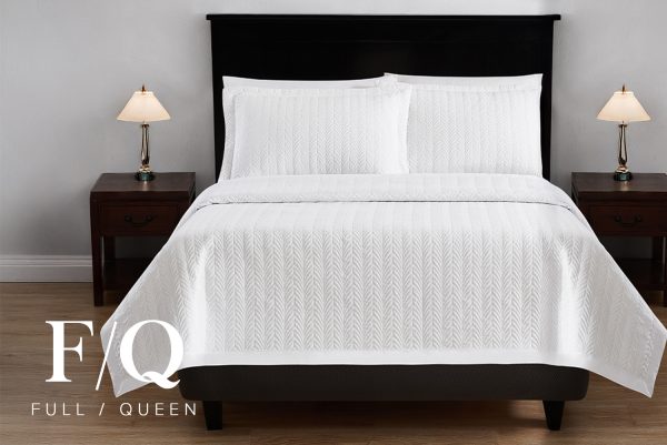 Florentis Quilt Coverlet Full/Queen - White (4 pcs)